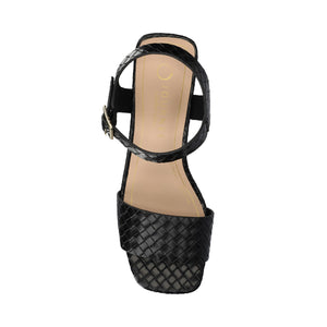 SHAINA OPEN TOE HEELS - Black Woven