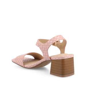 SHAINA OPEN TOE HEELS - Pink Woven