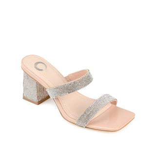 SHANDEE STRAPPY BLOCK HEELS IN FOIL