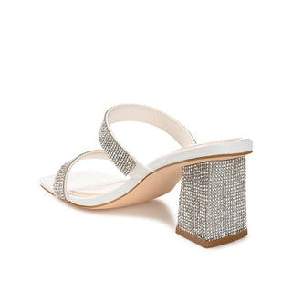 SHANDEE STRAPPY BLOCK HEELS IN FOIL