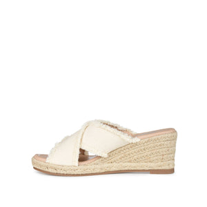 SHANNI ESPADRILLE WEDGE HEELED SANDALS - Beige