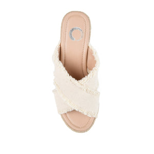 SHANNI ESPADRILLE WEDGE HEELED SANDALS - Beige