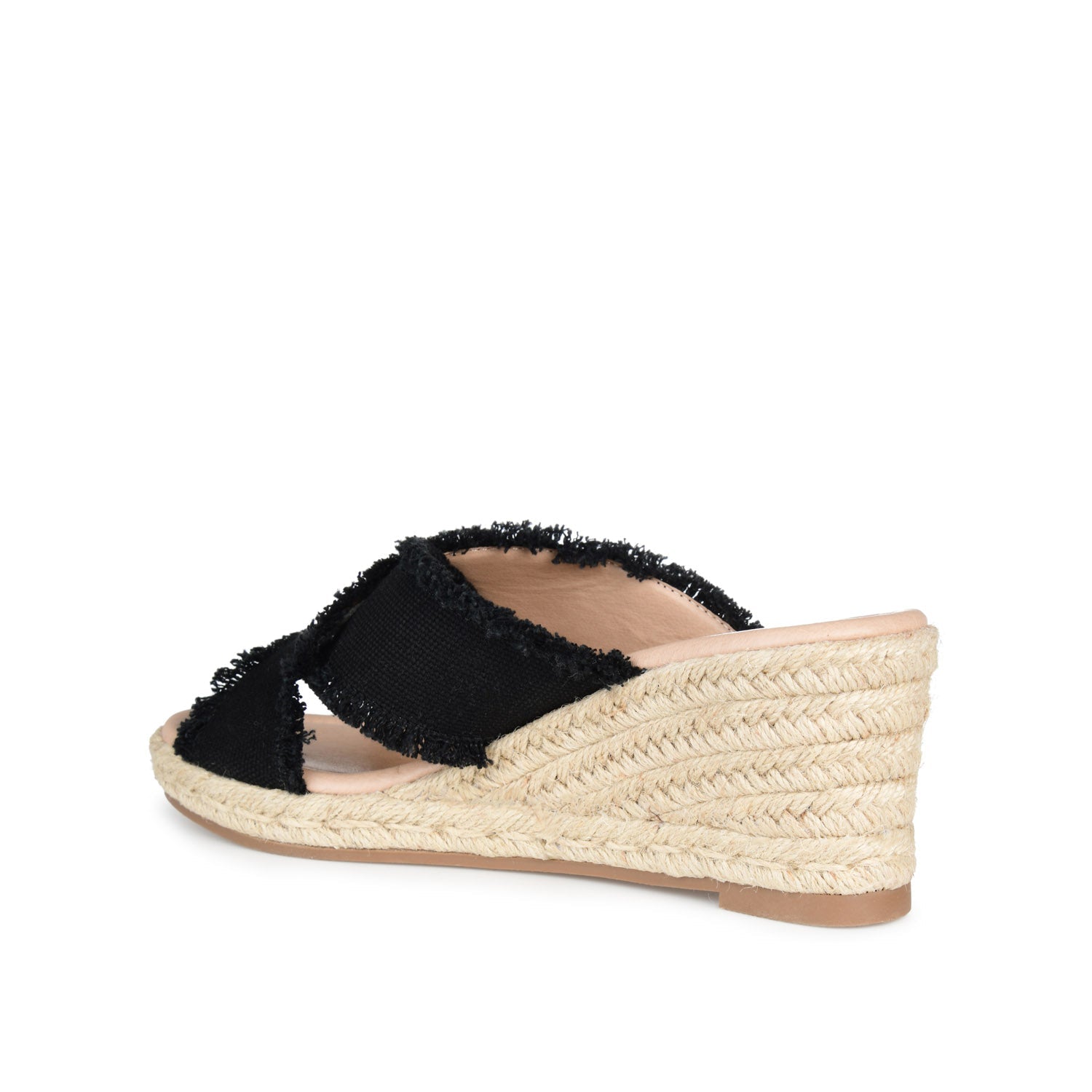 SHANNI ESPADRILLE WEDGE HEELED SANDALS - Black