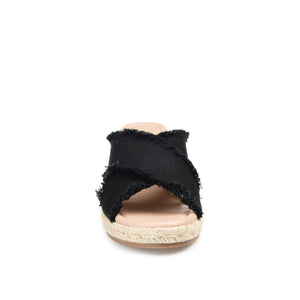 SHANNI ESPADRILLE WEDGE HEELED SANDALS - Black