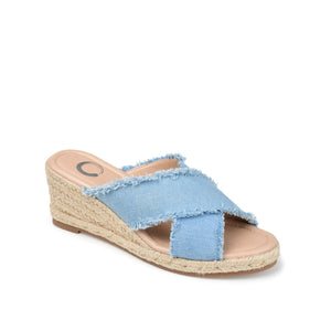 SHANNI ESPADRILLE WEDGE HEELED SANDALS - Light Denim