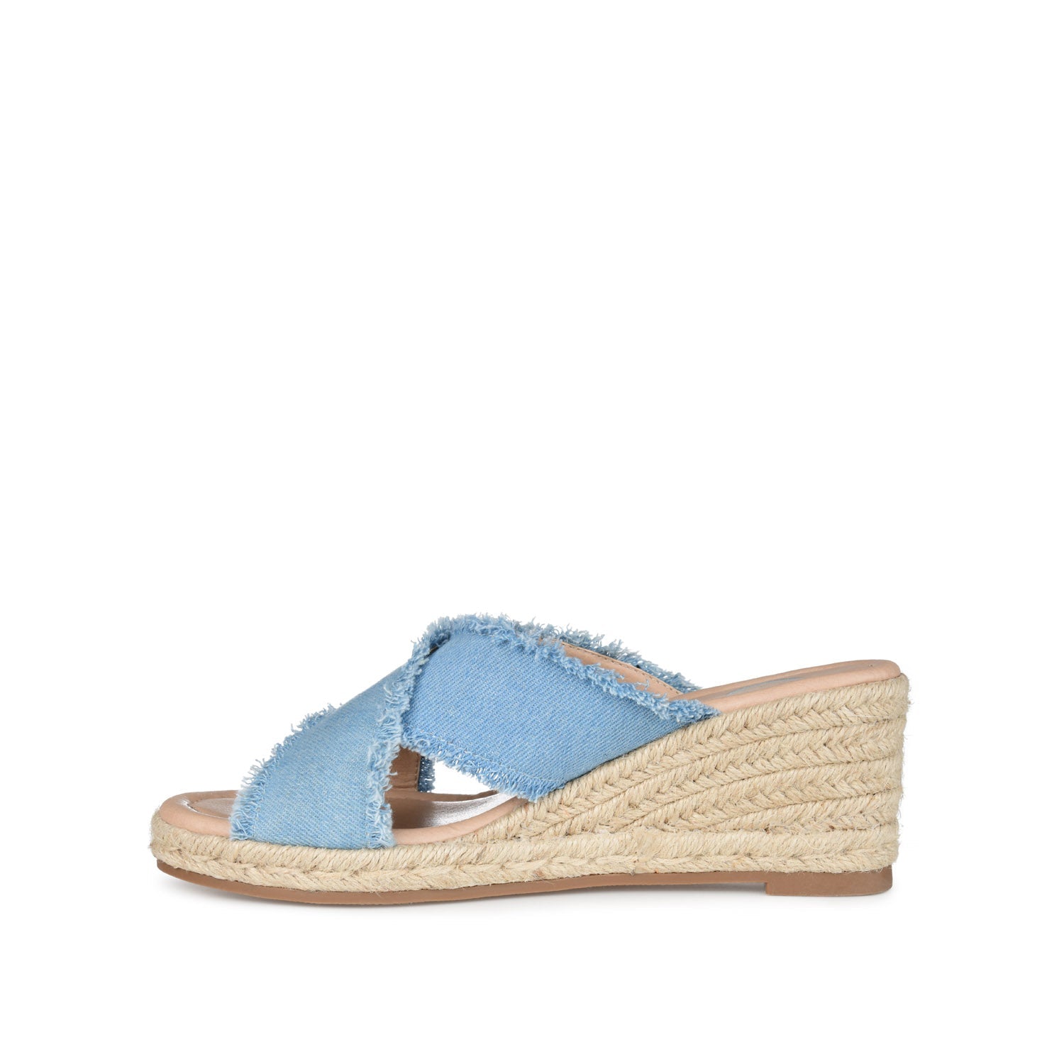 SHANNI ESPADRILLE WEDGE HEELED SANDALS - Light Denim