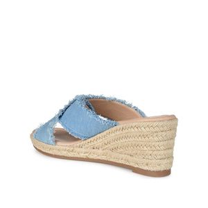 SHANNI ESPADRILLE WEDGE HEELED SANDALS - Light Denim