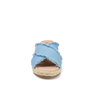 SHANNI ESPADRILLE WEDGE HEELED SANDALS - Light Denim