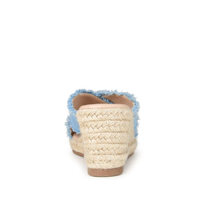SHANNI ESPADRILLE WEDGE HEELED SANDALS - Light Denim