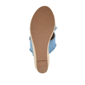 SHANNI ESPADRILLE WEDGE HEELED SANDALS - Light Denim