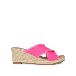 SHANNI ESPADRILLE WEDGE HEELED SANDALS - Fuchsia