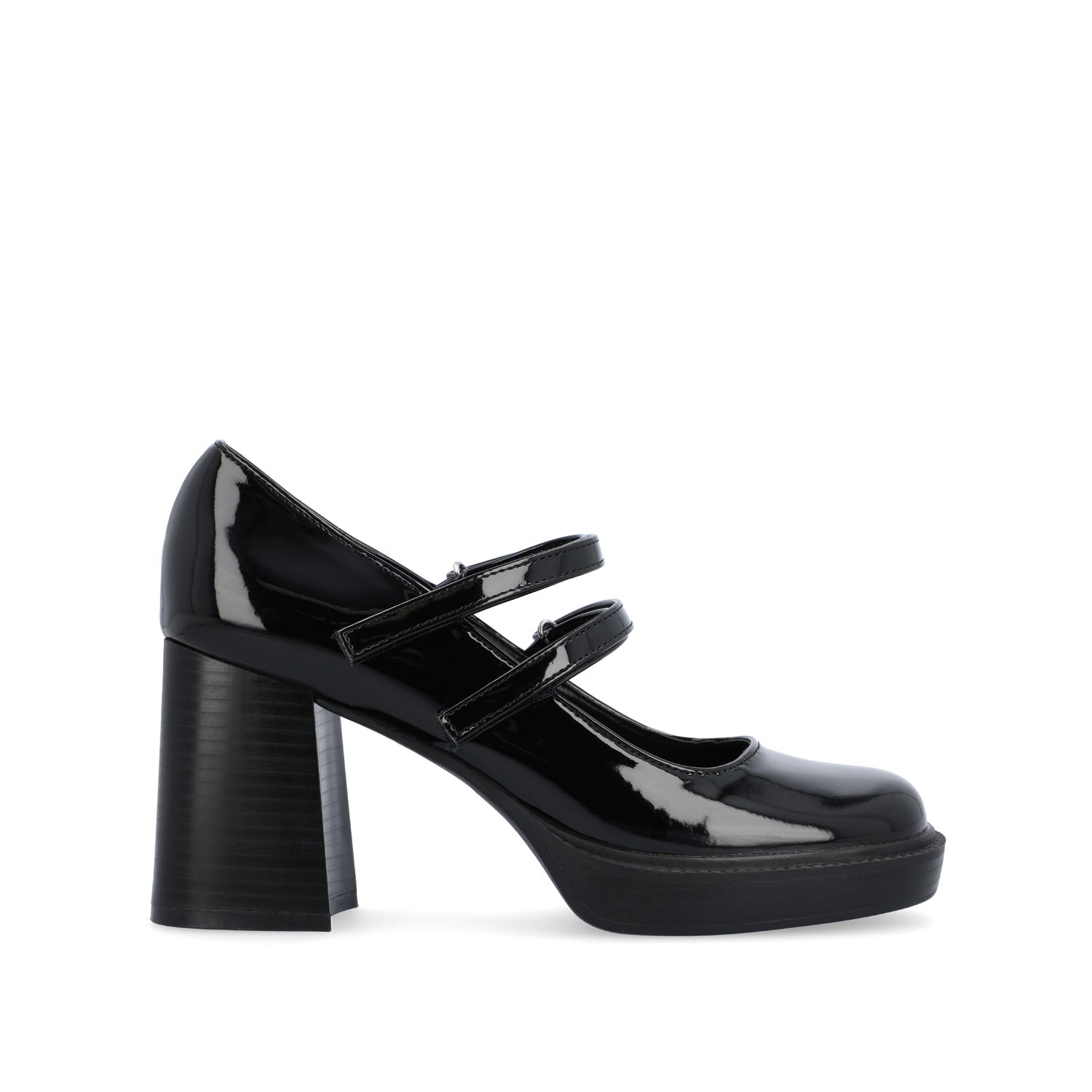 SHASTA MARY JANE PUMP HEELS IN PATENT - Black