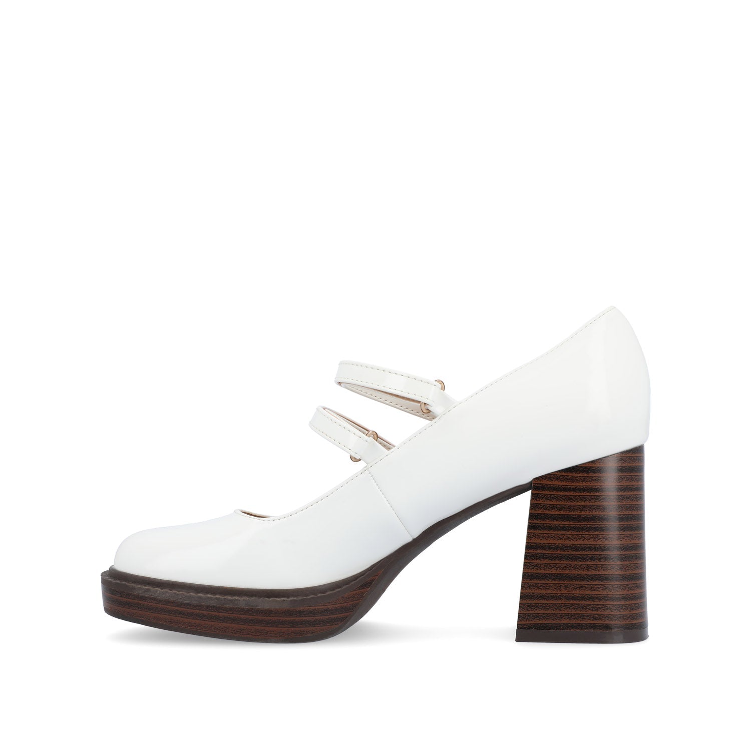 SHASTA MARY JANE PUMP HEELS IN WIDE - White