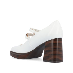 SHASTA MARY JANE PUMP HEELS IN WIDE - White