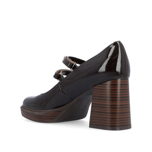 SHASTA MARY JANE PUMP HEELS IN PATENT - Brown