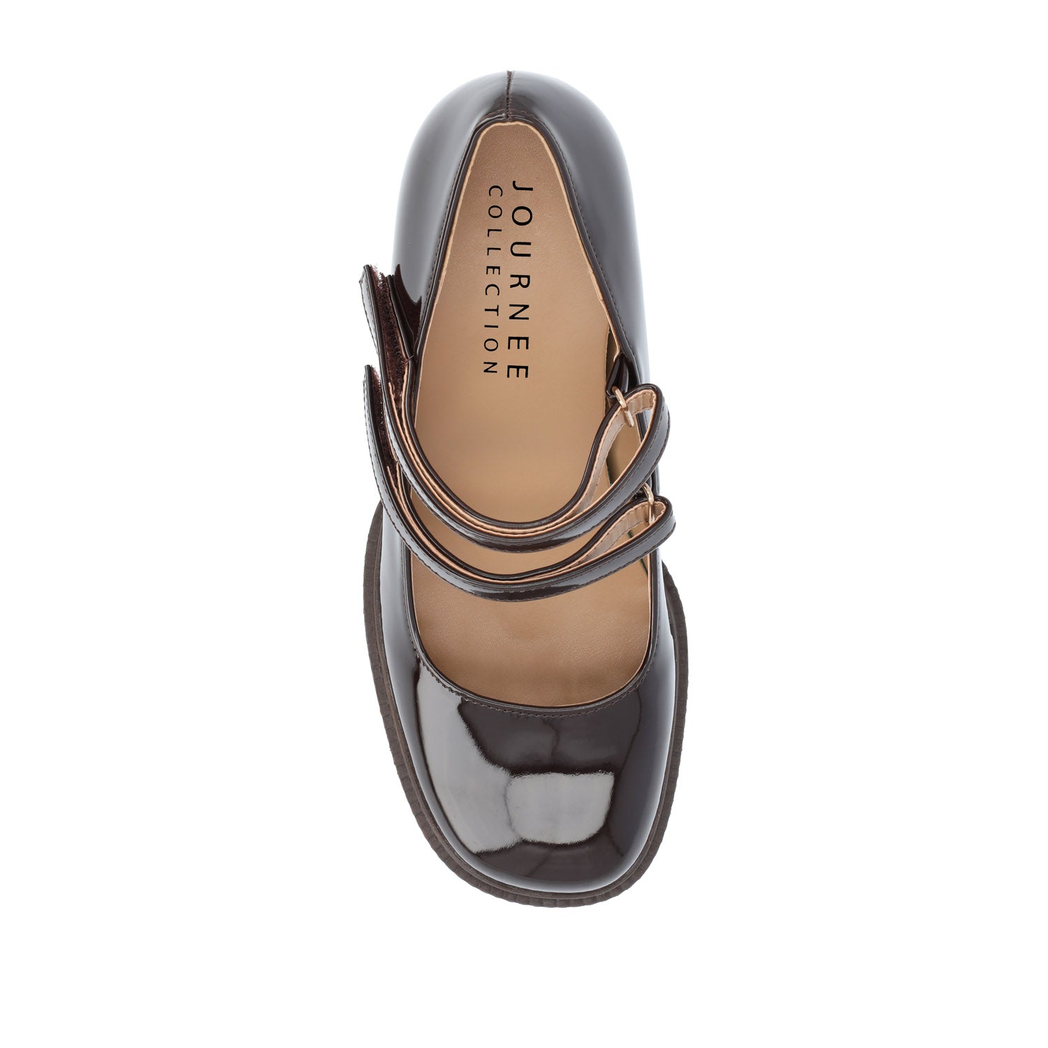 SHASTA MARY JANE PUMP HEELS IN PATENT - Brown