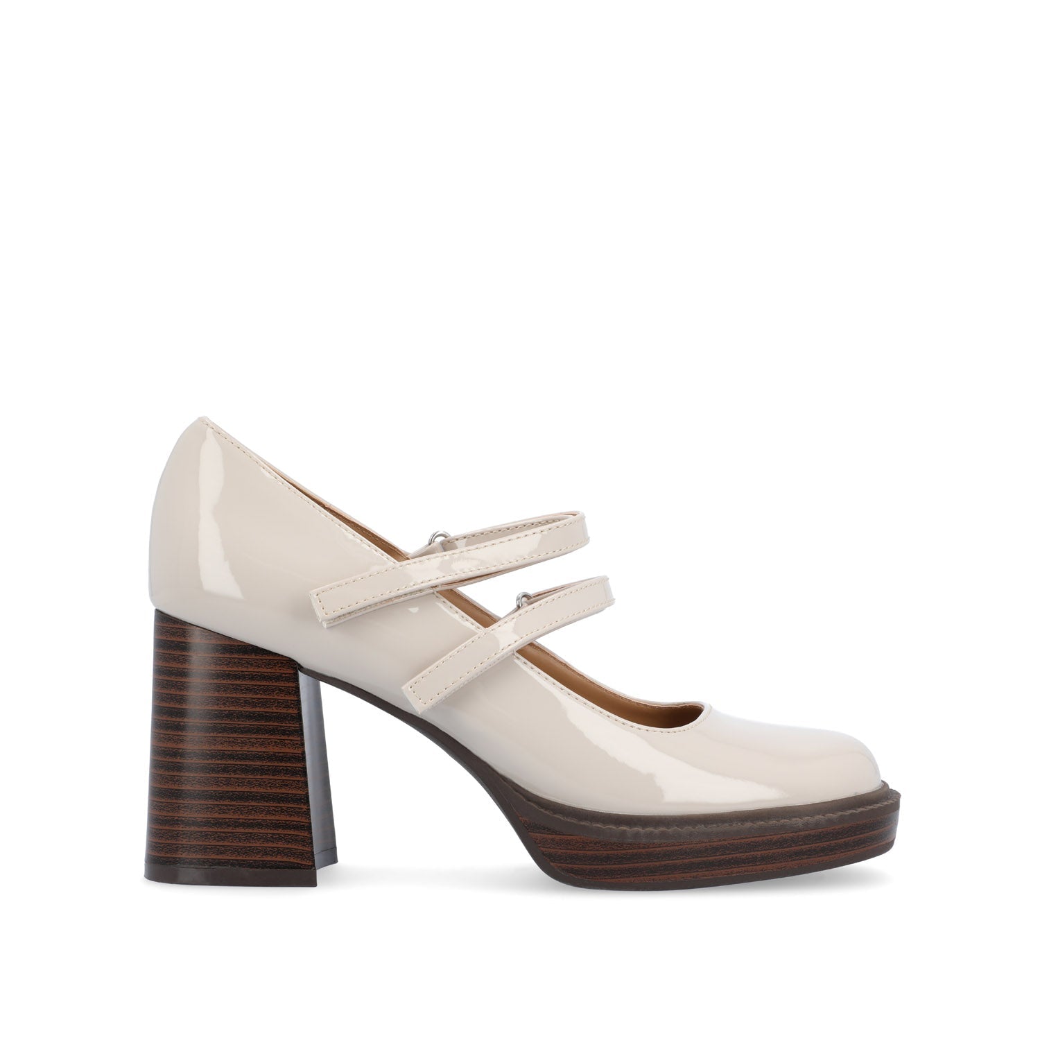 SHASTA MARY JANE PUMP HEELS IN PATENT - Cream