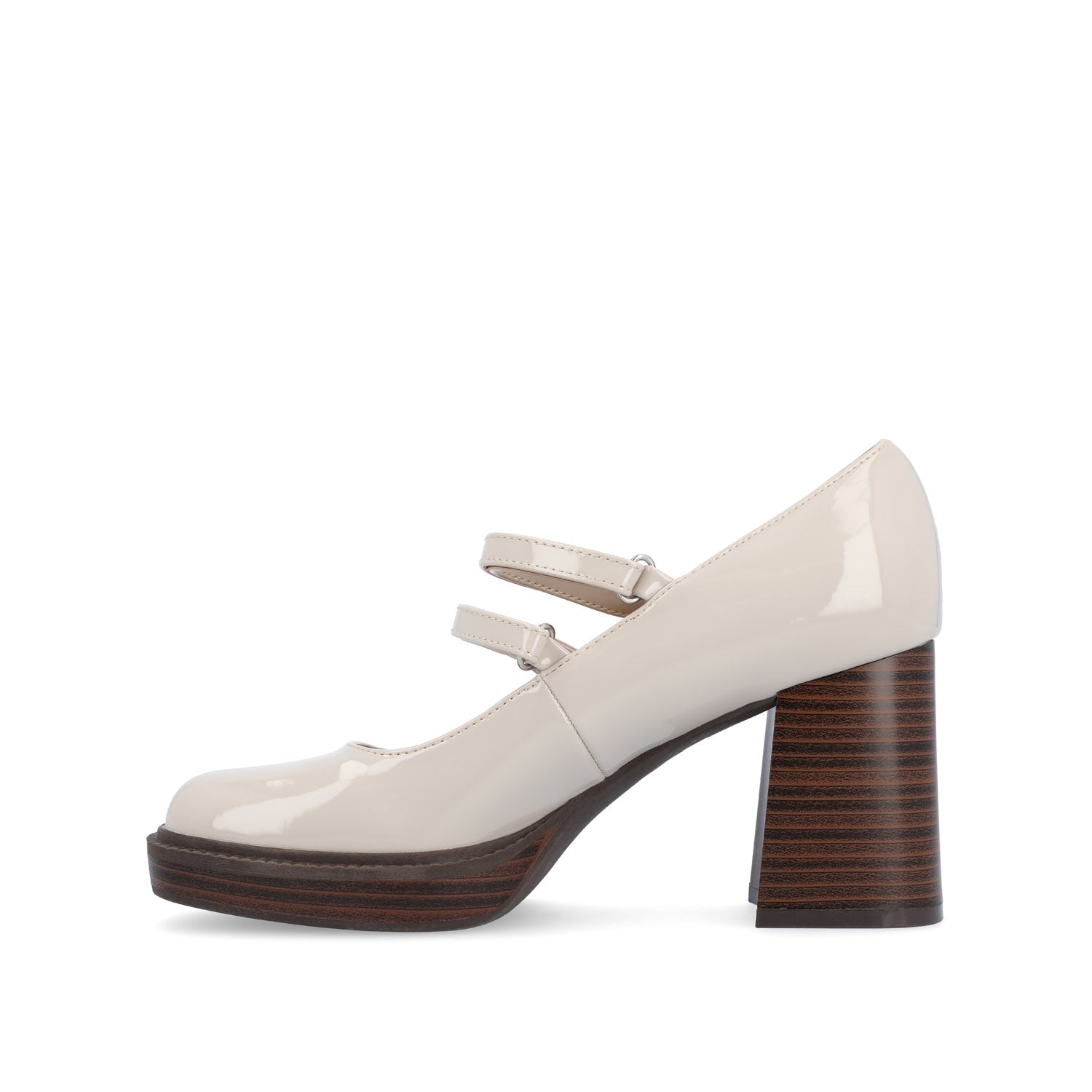 SHASTA MARY JANE PUMP HEELS IN PATENT - Cream