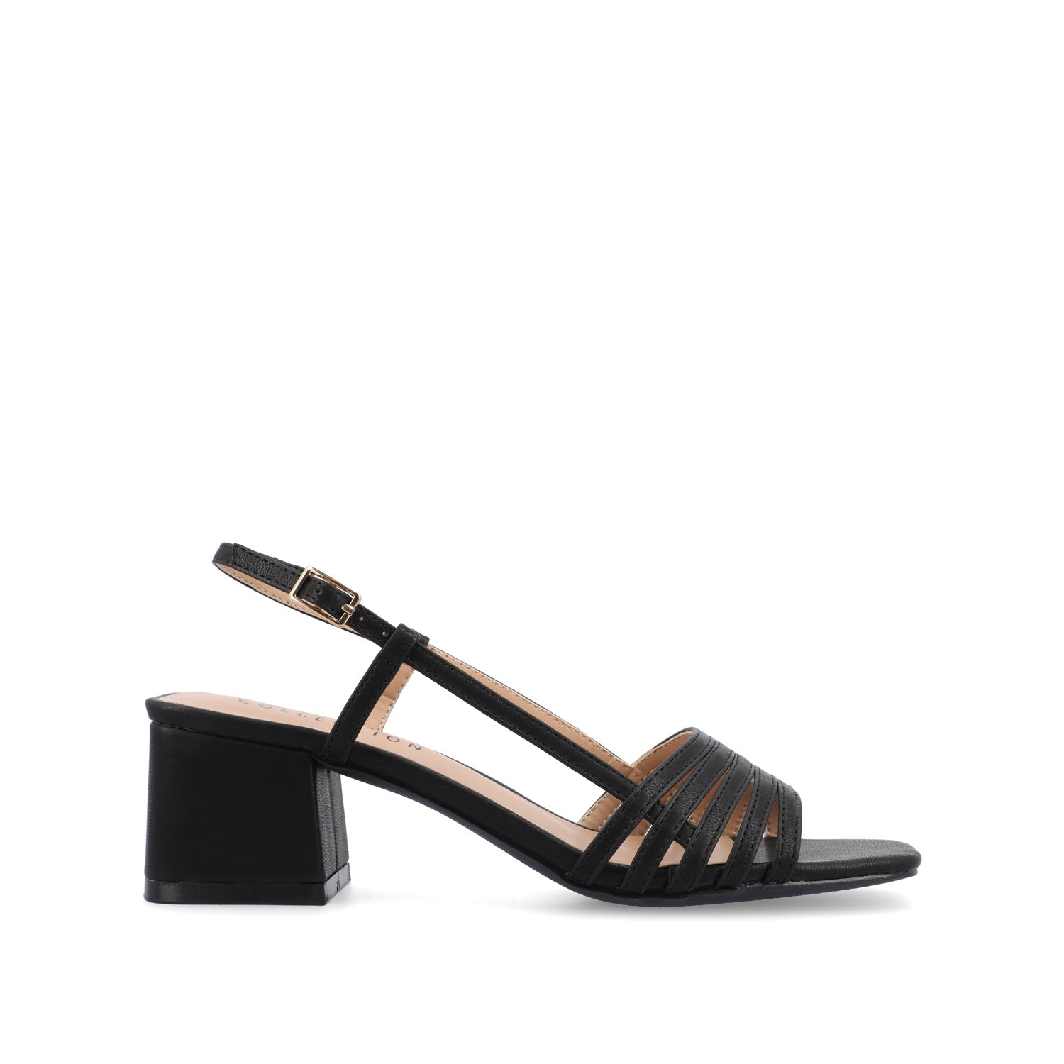 SHAYANA STRAPPY HEELS IN VEGAN LEATHER IN WIDE - Black