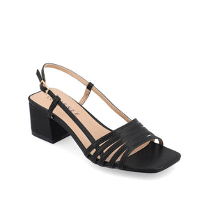 SHAYANA STRAPPY HEELS IN VEGAN LEATHER - Black