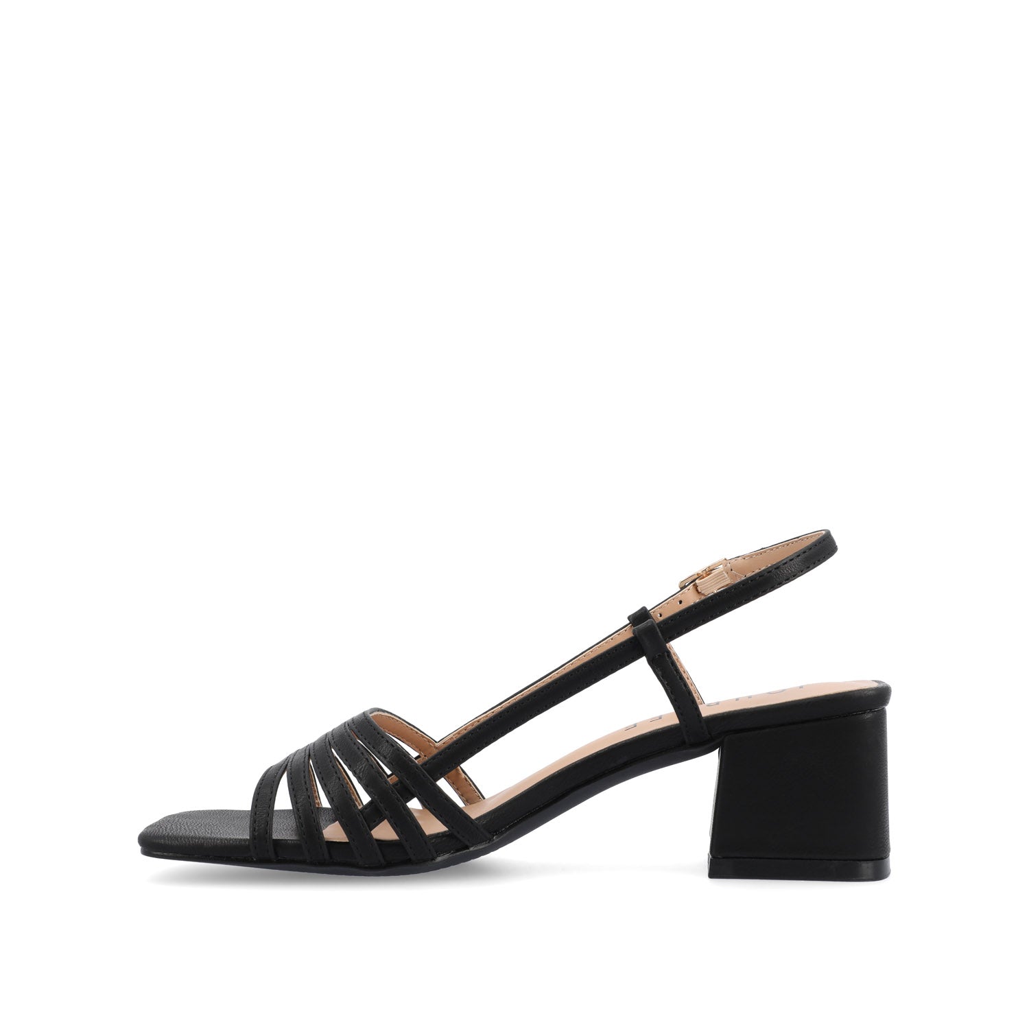 SHAYANA STRAPPY HEELS IN VEGAN LEATHER - Black