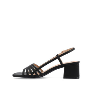 SHAYANA STRAPPY HEELS IN VEGAN LEATHER - Black