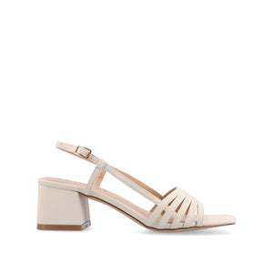 SHAYANA STRAPPY HEELS IN VEGAN LEATHER - Bone