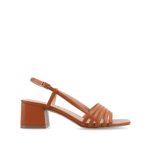 SHAYANA STRAPPY HEELS IN VEGAN LEATHER - Cognac