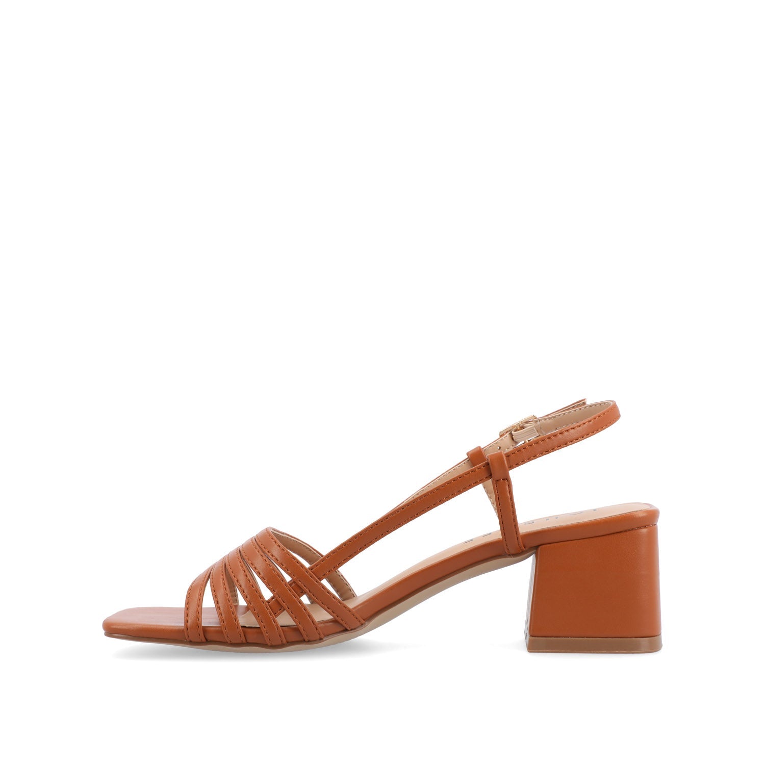 SHAYANA STRAPPY HEELS IN VEGAN LEATHER - Cognac