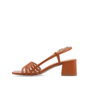 SHAYANA STRAPPY HEELS IN VEGAN LEATHER - Cognac