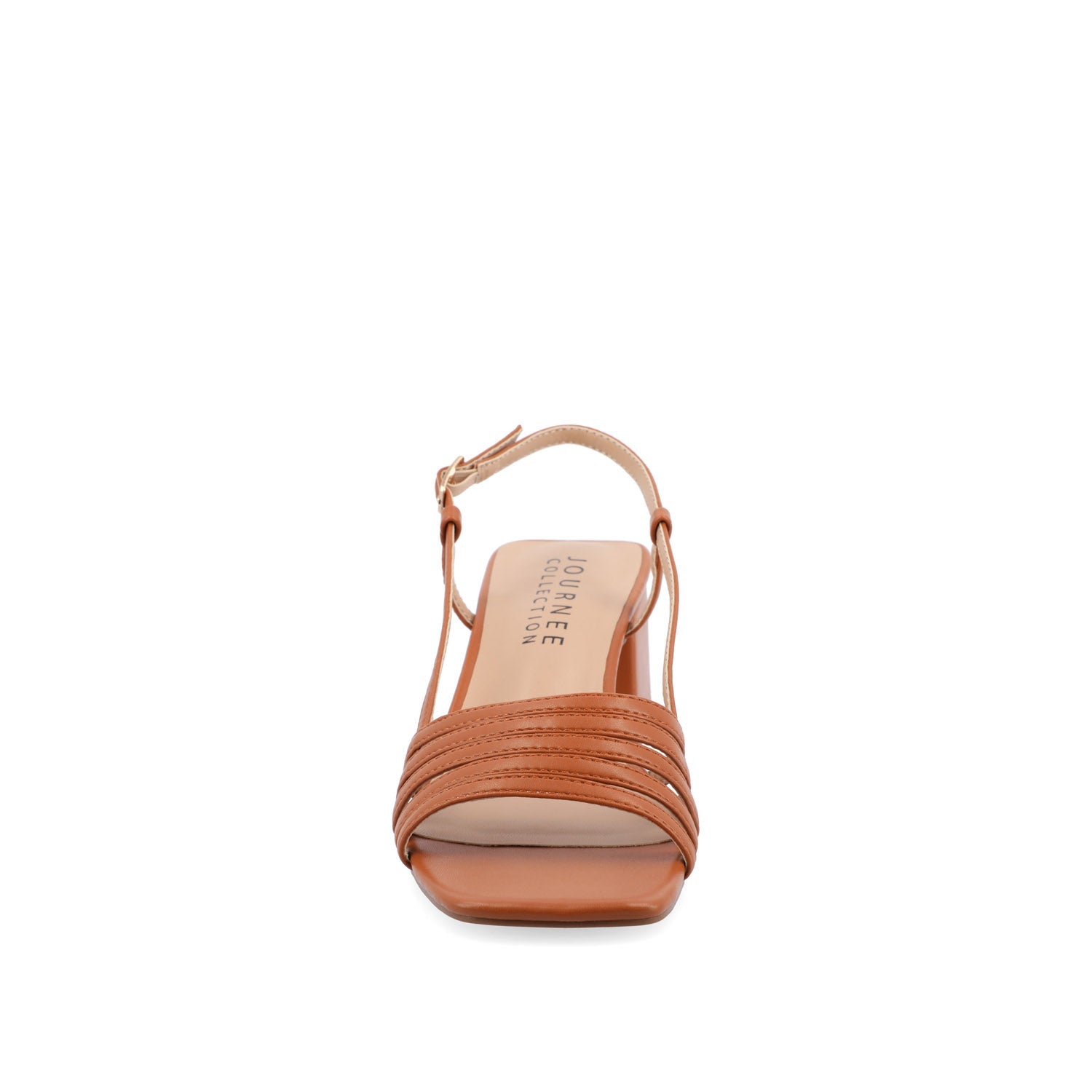 SHAYANA STRAPPY HEELS IN VEGAN LEATHER - Cognac