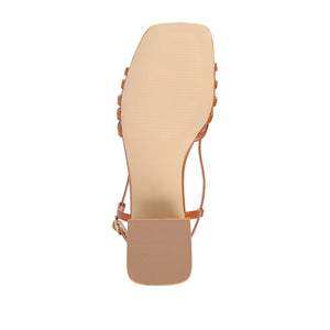 SHAYANA STRAPPY HEELS IN VEGAN LEATHER - Cognac