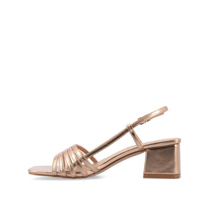 SHAYANA STRAPPY HEELS IN VEGAN LEATHER IN WIDE - Rose Gold