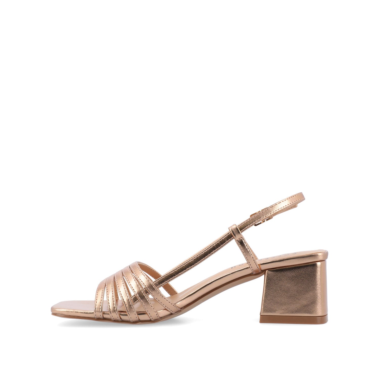 SHAYANA STRAPPY HEELS IN VEGAN LEATHER - Champagne PU