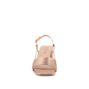 SHAYANA STRAPPY HEELS IN VEGAN LEATHER - Champagne PU
