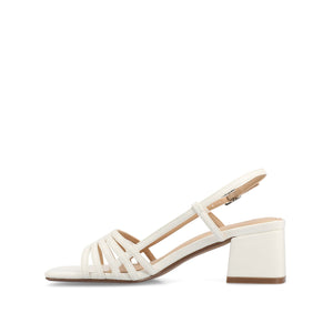 SHAYANA STRAPPY HEELS IN STATEMENT IN WIDE - White