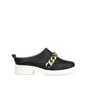 SHEAH LOAFER CLOGS IN FAUX LEATHER