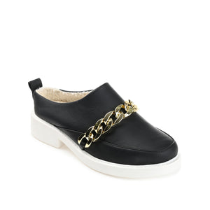 SHEAH LOAFER CLOGS IN VEGAN LEATHER - Black