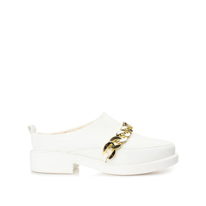SHEAH LOAFER CLOGS IN VEGAN LEATHER - White
