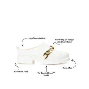 SHEAH LOAFER CLOGS IN VEGAN LEATHER - White