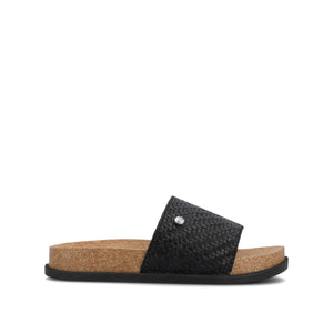 SHEENA SLIP ON BEACH SANDALS - Black