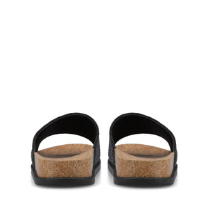 SHEENA SLIP ON BEACH SANDALS - Black