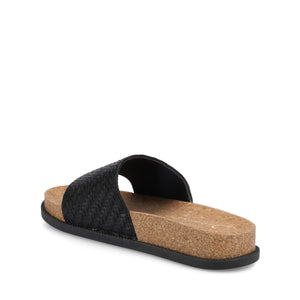 SHEENA SLIP ON BEACH SANDALS - Black