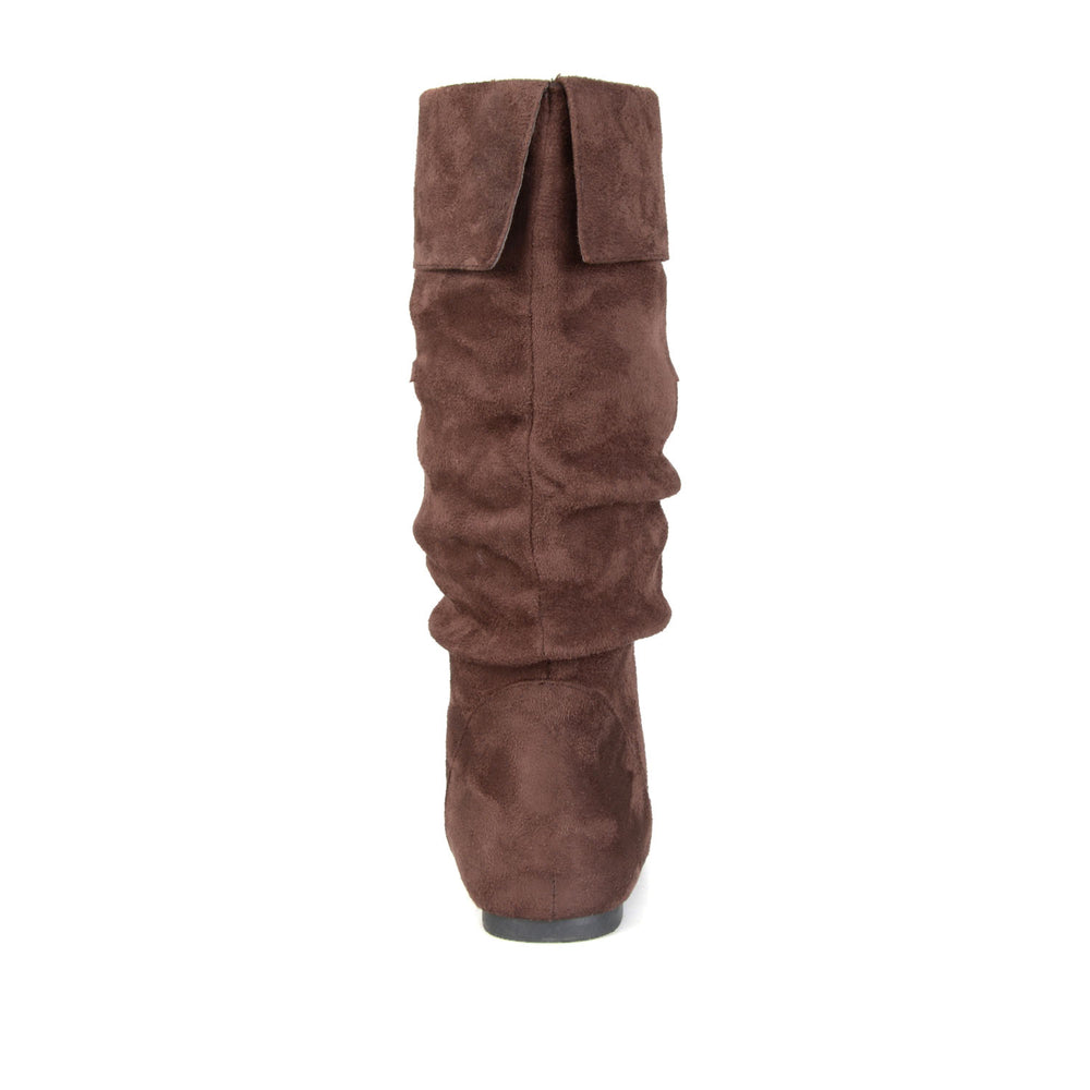 SHELLEY KNEE HIGH BOOTS IN FAUX SUEDE