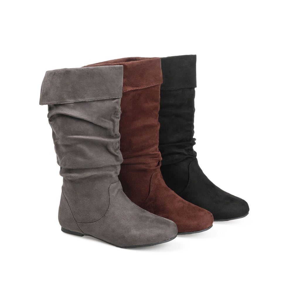 SHELLEY KNEE HIGH BOOTS IN FAUX SUEDE