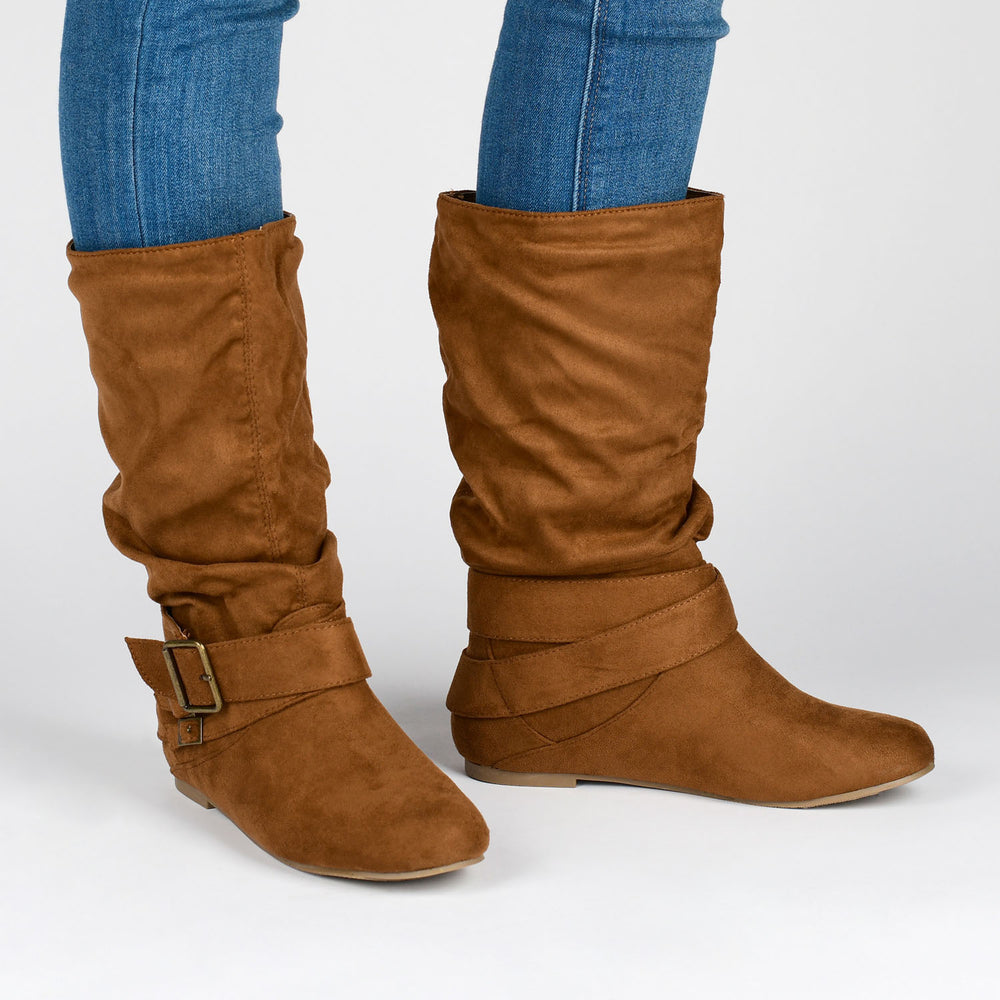 SHELLEY B KNEE HIGH BOOTS IN FAUX SUEDE