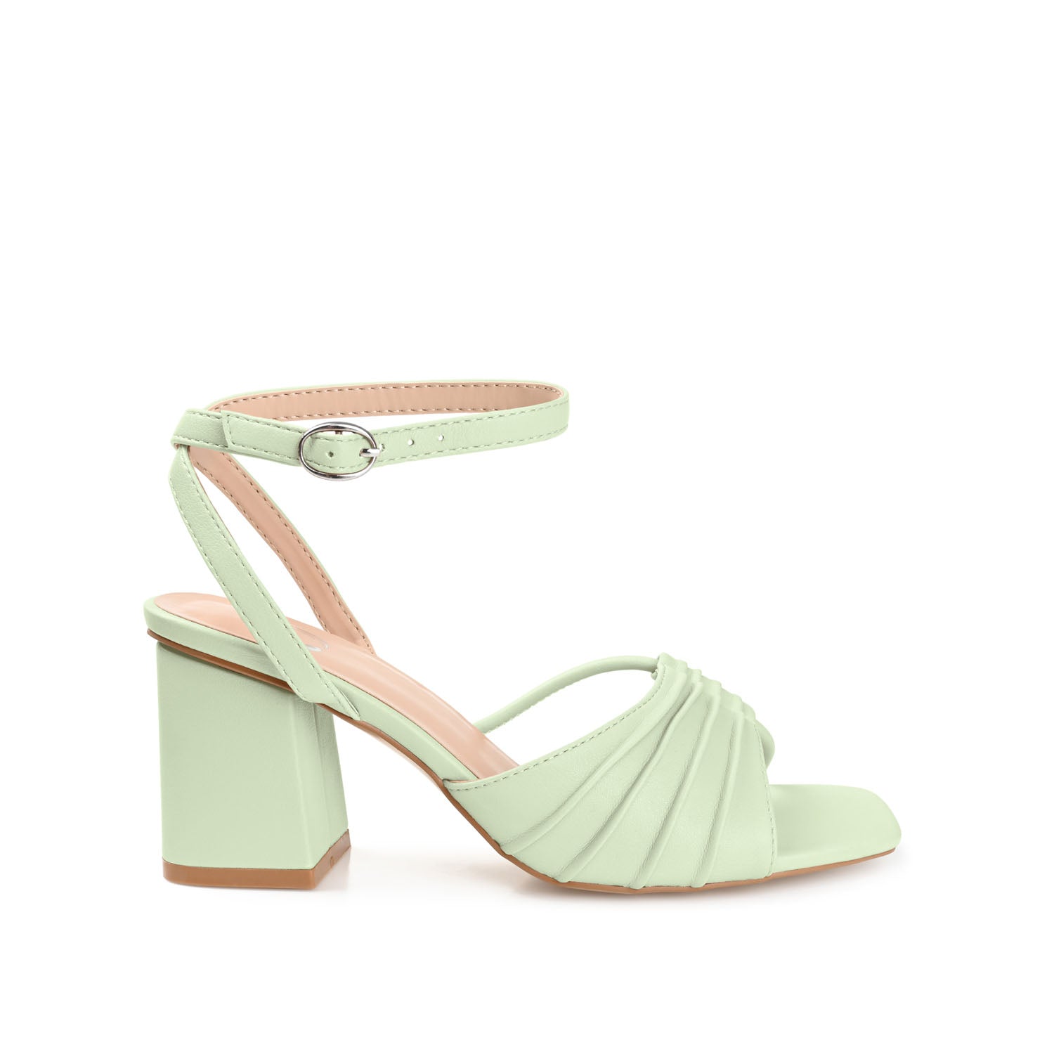SHILLO STRAPPY BLOCK HEELS IN VEGAN LEATHER - Green