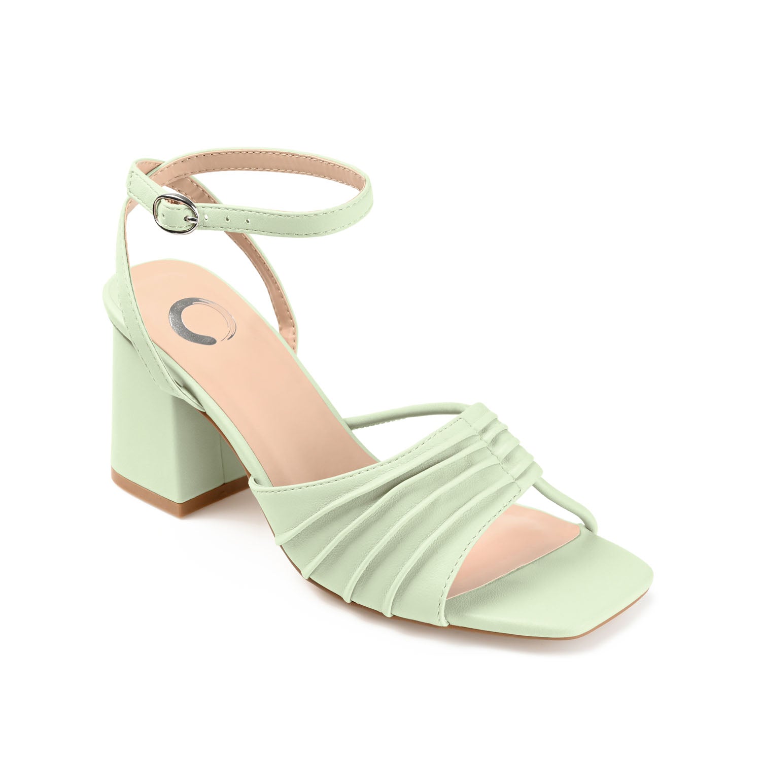SHILLO STRAPPY BLOCK HEELS IN VEGAN LEATHER - Green
