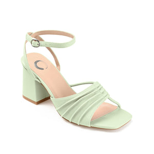 SHILLO STRAPPY BLOCK HEELS IN VEGAN LEATHER - Green
