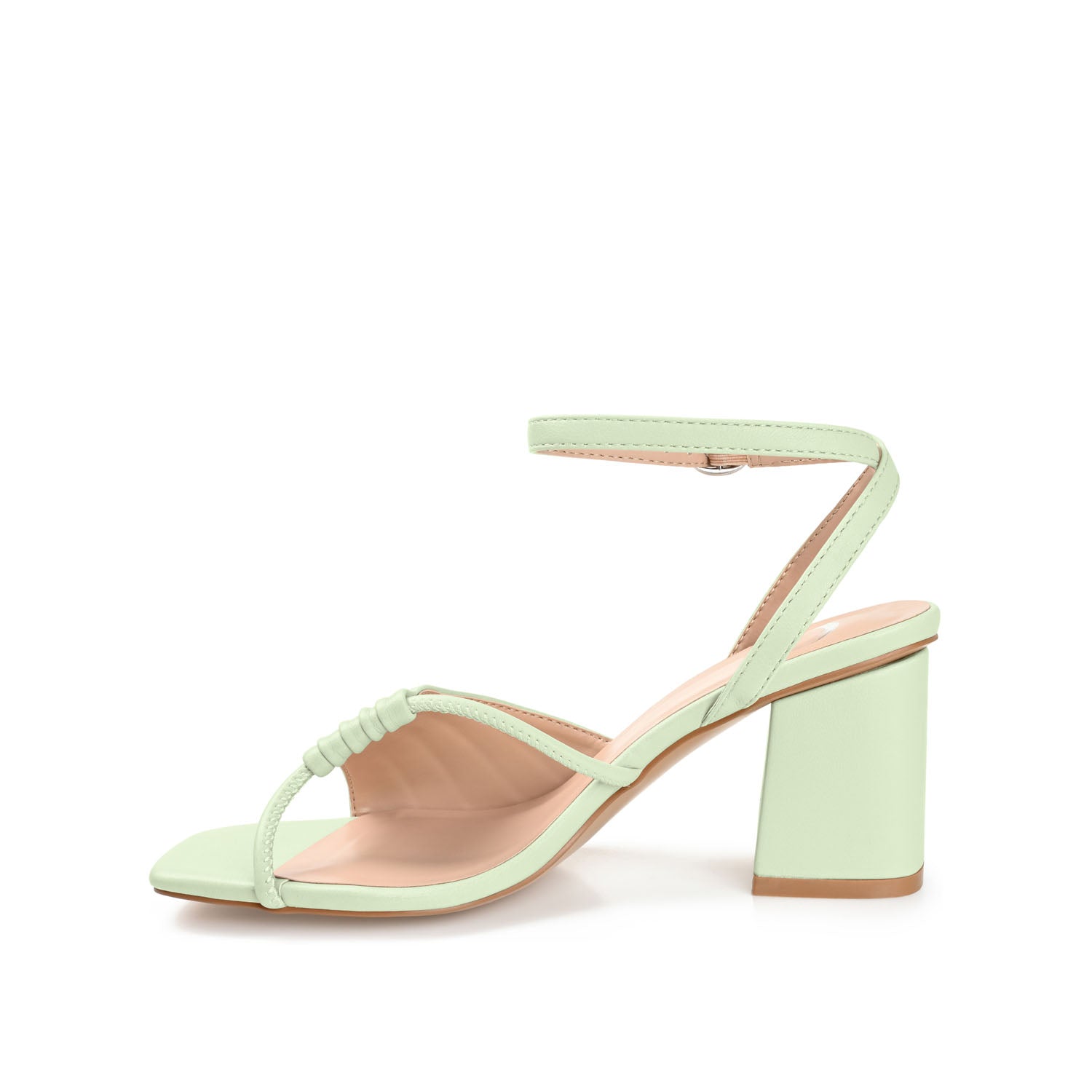 SHILLO STRAPPY BLOCK HEELS IN VEGAN LEATHER - Green